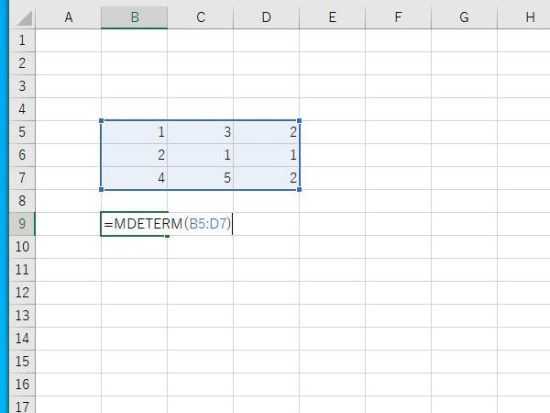 MDETERM関数