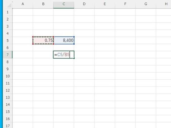 Excelでの除算